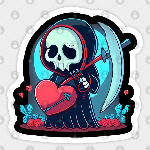 Valentine Grim Reaper Sticker by pako-valor